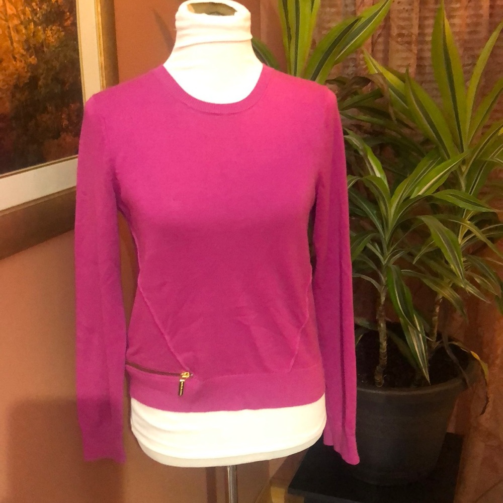 Pink Michael Kors Sweater With Zip Detail.
